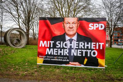 Bundestagswahlkampf 2025 - Wahlplakate in M?nster --stock-foto