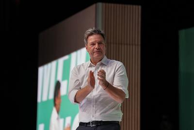 Zu Gast: Robert Habeck in der SICK-ARENA Freiburg-stock-foto