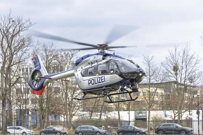 Pr?sentation neuer Polizeihubschrauber-stock-foto