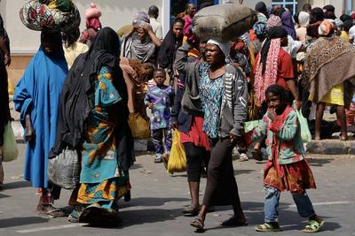 Stampede at good distribution point kills 10 in Nigeria-stock-photo