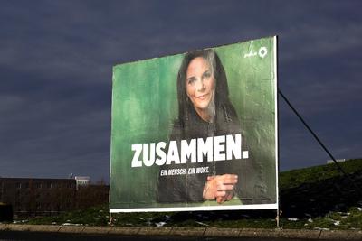 Dortmund, 14.1.2025: Wahlplakat in Dortmund zur Wahl zum 21. Deutschen Bundestag am 23. Februar 2025. Bundesau?enministe-stock-foto