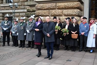 Neujahrsempfang von Hamburgs Ersten B?rgermeister Dr. Peter Tschentscher und der zweiten B?rgermeisterin Katharina Fegebank im Hamburger Rathaus-stock-foto