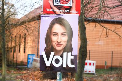 Wahlplakate in Potsdam-stock-foto