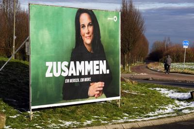 Dortmund, 14.1.2025: Wahlplakat in Dortmund zur Wahl zum 21. Deutschen Bundestag am 23. Februar 2025. Bundesau?enministe-stock-foto
