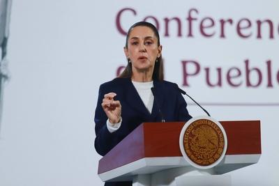 Mexico?s President Claudia Sheinbaum Briefing Conference-stock-foto