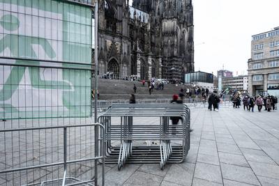Vorbereitung zum Silvester in K?ln, Innenstadt-stock-foto