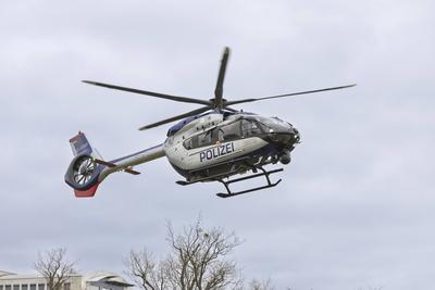 Pr?sentation neuer Polizeihubschrauber-stock-foto
