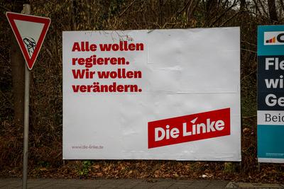 Bundestagswahlkampf 2025 - Wahlplakate in M?nster --stock-foto