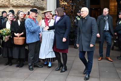 Neujahrsempfang von Hamburgs Ersten B?rgermeister Dr. Peter Tschentscher und der zweiten B?rgermeisterin Katharina Fegebank im Hamburger Rathaus-stock-foto