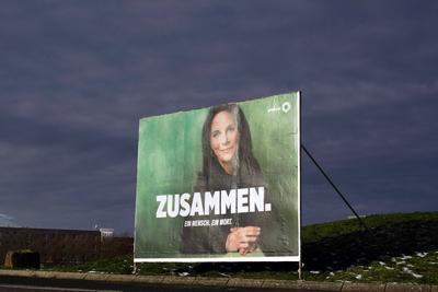 Dortmund, 14.1.2025: Wahlplakat in Dortmund zur Wahl zum 21. Deutschen Bundestag am 23. Februar 2025. Bundesau?enministe-stock-foto