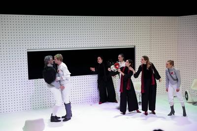 Berliner Ensemble Future Macbeth-stock-foto