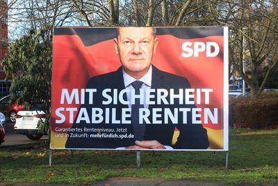 Wahlplakate in Potsdam-stock-foto