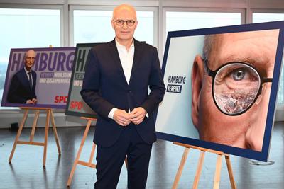 Peter Tschentscher und die SPD Hamburg stellen ihre Wahlkampagne 2025 vor-stock-foto