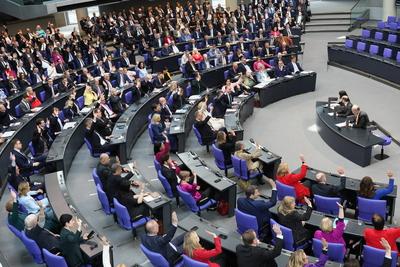 Konstituierende Sitzung im Bundestag - 21. Legislaturperiode-stock-foto
