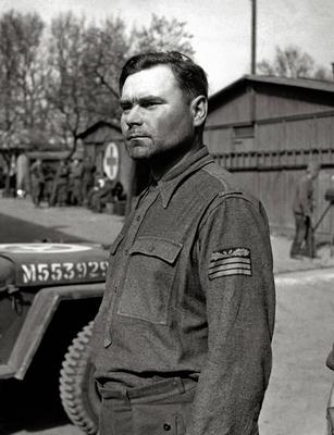 Der Kommandant von Bergen-Belsen, SS-Hauptmann Josef Kramer, wurde von den Briten verhaftet. Kramer war im Dezember 194-stock-foto