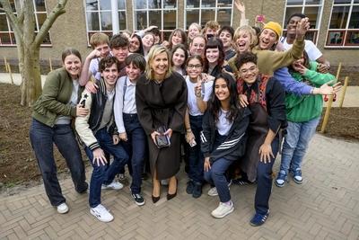 Queen Máxima at money lessons in the context of Money Week 2025, HAARLEM, The Netherlands-stock-foto
