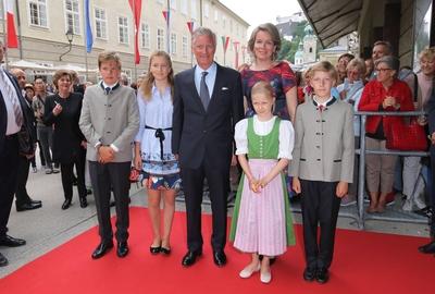 Salzburg 12 08 2017 Philippe Koenig der Belgier von Belgien + Koenigin Mathilde Marie Christine Gh-stock-photo