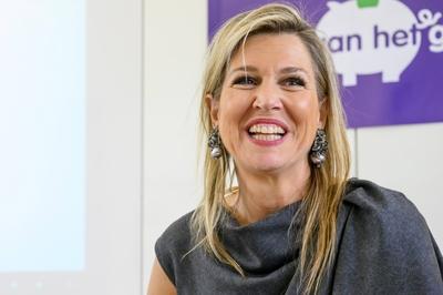 Queen Máxima at money lessons in the context of Money Week 2025, HAARLEM, The Netherlands-stock-foto