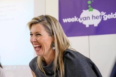 Queen Máxima at money lessons in the context of Money Week 2025, HAARLEM, The Netherlands-stock-foto