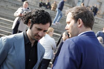 Hakan Demir, Lars Klingbeil, SPD, Deutschland, Berlin, Reichstag, SPD-Bundestagsfraktion, Solidarit?tsfoto f?r Ekrem Ima-stock-foto