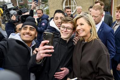 Queen Máxima at money lessons in the context of Money Week 2025, HAARLEM, The Netherlands-stock-foto