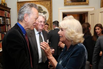 King Charles and  Queen Camilla at Clarence House reception-stock-photo
