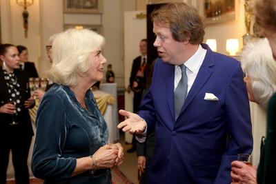 King Charles and  Queen Camilla at Clarence House reception-stock-photo