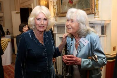 King Charles and  Queen Camilla at Clarence House reception-stock-photo