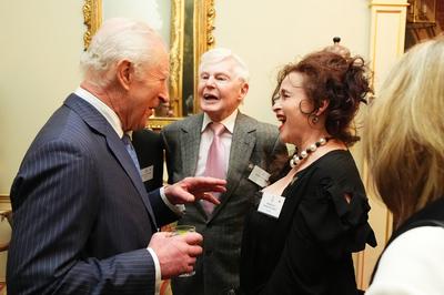 King Charles and  Queen Camilla at Clarence House reception-stock-photo
