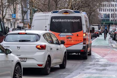 Stau auf Berlins Stra?en-stock-foto