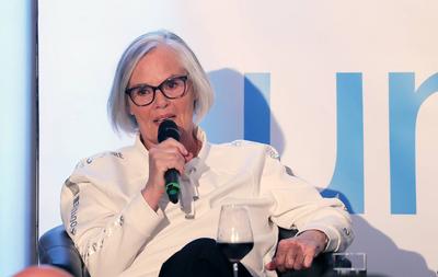 Charity-Talk, Unterhaltung am Meer zugunsten von UNICEF, Jubilaeum 20 Jahre Timmendorfer Strand *** Charity talk, entert-stock-photo