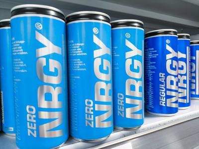 Bavaria, Germany - August 12, 2024: NRGY brand sugar-free energy drinks on a supermarket shelf *** Zuckerfreie Energy Dr-stock-foto