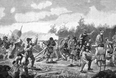 Deutscher Bauernkrieg, 1524-1526, Gefecht bei Leipheim, Schwaben, Bayern / German Peasants War, 1524-1526, battle near L-stock-photo