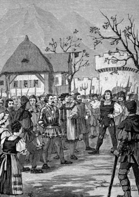 Deutscher Bauernkrieg, 1524-1526, Gericht ?ber Dietrichstein / German Peasants War, 1524-1526, Court on Dietrichstein, H-stock-photo