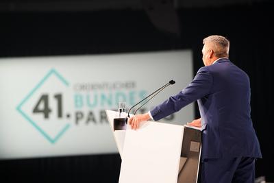 29.03.2025 - Wiener Neustadt, Nieder?sterreich, ?sterreich: Arena Nova Wiener Neustadt; 41. ordentlicher Bundesparteitag-stock-foto