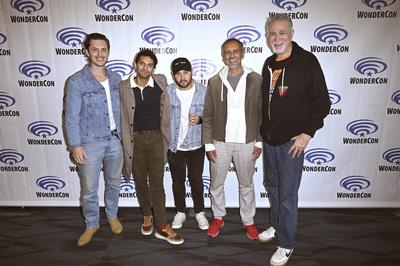 Dannie Hamquie, Karan Soni, Andrew Sandler, Bernard White, David Baxter-stock-foto