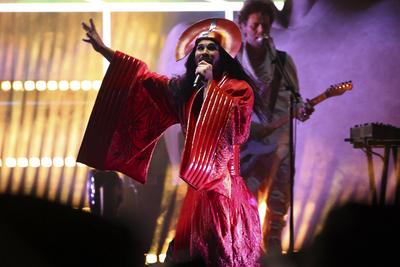 Empire of the Sun band show at Lollapalooza in Sao Paulo-stock-foto