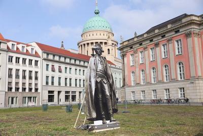 Kundgebung f?r Umsetzung des Steubendenkmals auf den Steubenplatz-stock-photo