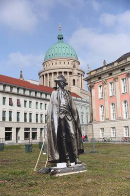Kundgebung f?r Umsetzung des Steubendenkmals auf den Steubenplatz-stock-photo