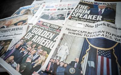 New York papers report on Trump-Vance inauguration-stock-foto