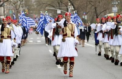 Desfile do dia da independencia grega em nyc 2025.-stock-foto