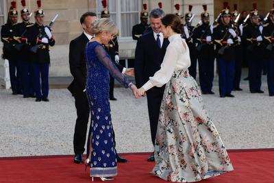 Diner d&#039;etat en l&#039;honneur du Roi et de la Reine du Danemark-stock-foto