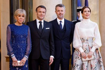 Diner d&#039;etat en l&#039;honneur du Roi et de la Reine du Danemark-stock-foto