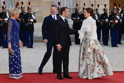 Diner d&#039;etat en l&#039;honneur du Roi et de la Reine du Danemark-stock-foto