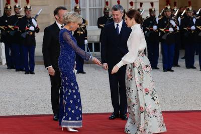 Diner d&#039;etat en l&#039;honneur du Roi et de la Reine du Danemark-stock-foto