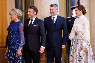 Diner d&#039;etat en l&#039;honneur du Roi et de la Reine du Danemark-stock-foto