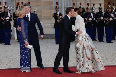Diner d&#039;etat en l&#039;honneur du Roi et de la Reine du Danemark-stock-foto