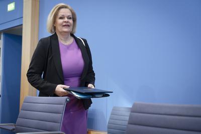 BPK, Bundesinnenministerin, Nancy Faeser, SPD-stock-foto