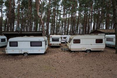 Campingplatz der Regenbogen AG, Prerow, Mecklenburg-Vorpommern;-stock-photo
