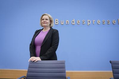BPK, Bundesinnenministerin, Nancy Faeser, SPD-stock-foto